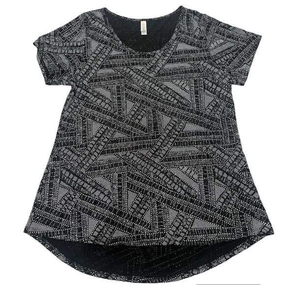 Vintage LuLaRoe Black Metallic Sparkle Art Deco Elegant Classic Tee XL - Picture 3 of 10